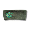 moss green knitted wool headband