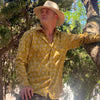 mustard yellow lightweight cotton men's shirt