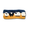 mustard yellow and navy blue wool sheep headband