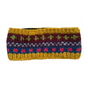 knitted headband in mustard with nordic pattern