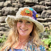 natural hemp summer floral hat