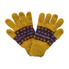 mustard yellow hand knitted wool gloves