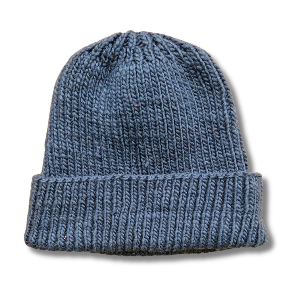 pure merino wool petrol blue beanie hat