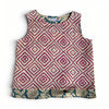 cotton block print layered vest top