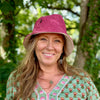 pink hemp bucket hat from Nepal