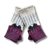 plum grey sheep knitted wrist warmers