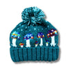 psychedelic mushrooms design wool bobble hat