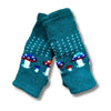psychedelic rainbow mushroom wool gloves