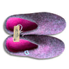 purple and pink felt house slippers