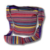 purple stripy cotton shoulder bag