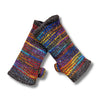 hand knitted rainbow colourful wool handwarmers