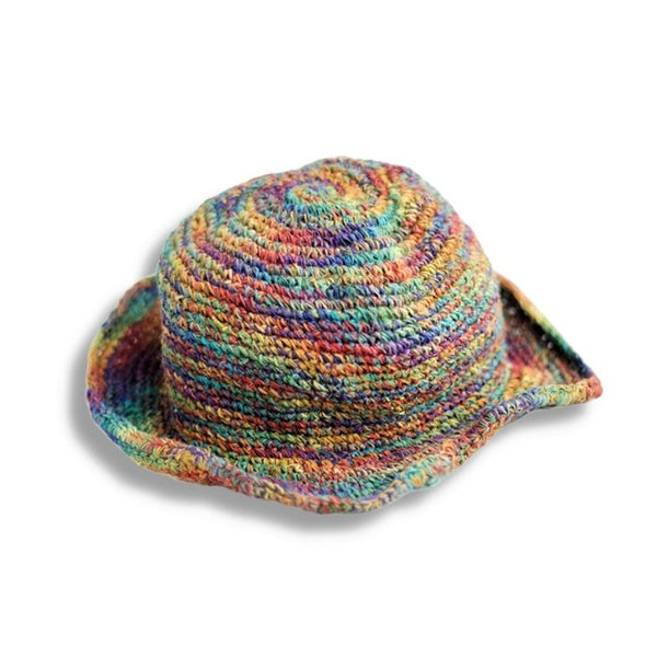 rainbow hemp sun hat