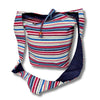 red and blue striped shoulder hippie bag