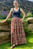 hand print boho long cotton skirt