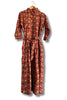 red cotton shirt dress