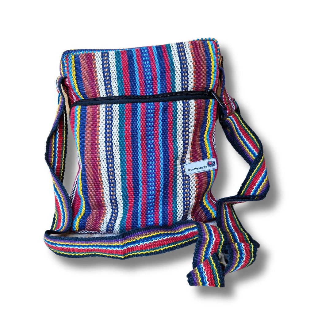 cross body cotton stripy shoulder bag