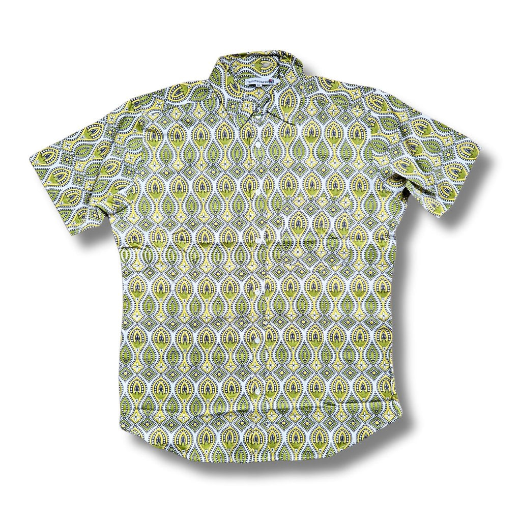 short sleeve block print shirt