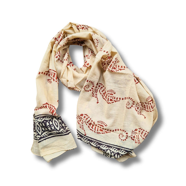 block printed cotton scarf