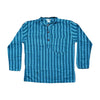 Sky Blue striped cotton men's grandad shirt