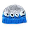 sky blue wool beanie hat with sheep pattern