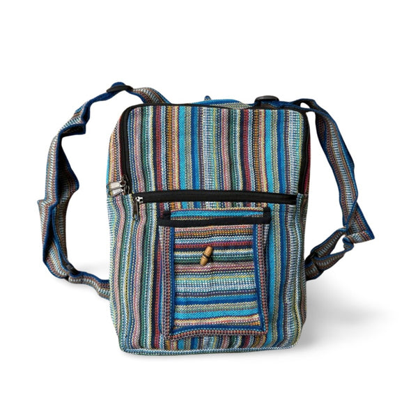 Colourful Small Fair Trade Cotton Rucksack From Nepal – From The Source