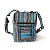small colourful stripy backpack