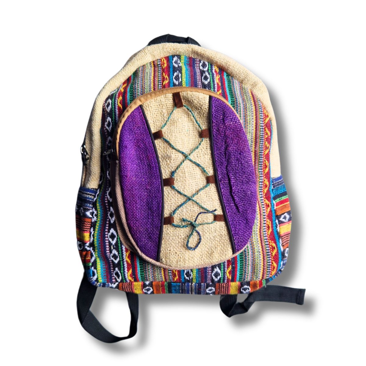 Colourful Small Fair Trade Cotton Rucksack From Nepal From The Source