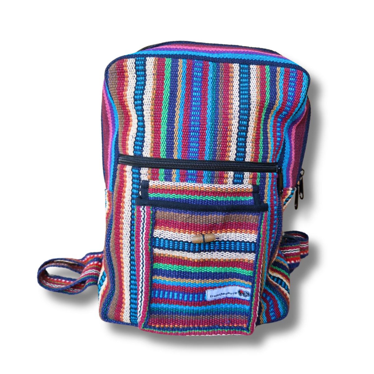Colourful Small Fair Trade Cotton Rucksack From Nepal – From The Source