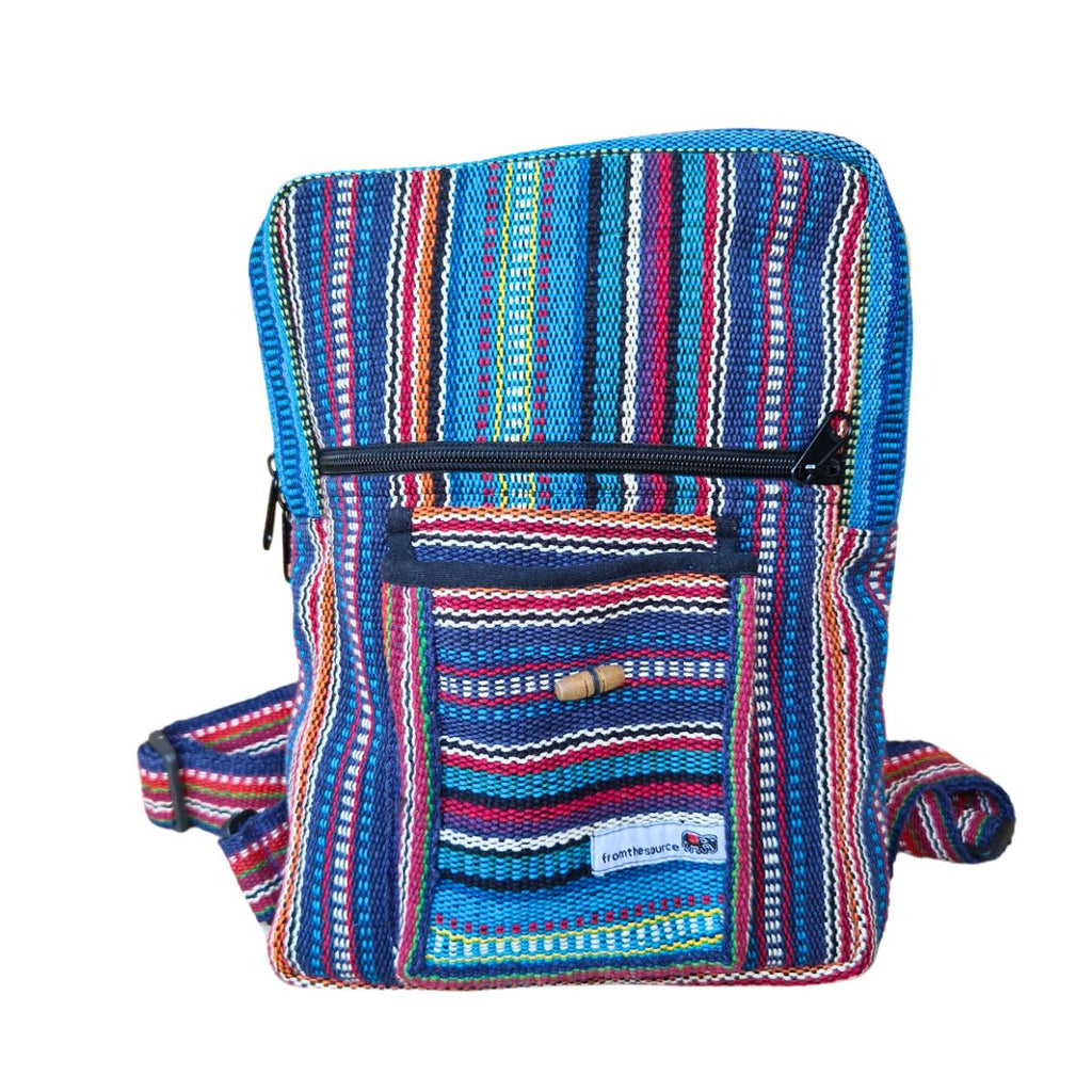 Small Rugsack Open Colourful Small Fair Trade Cotton Rucksack From Nepal – From The Source