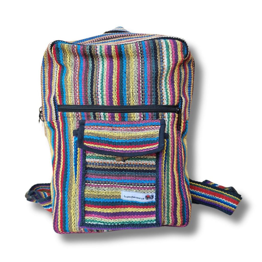 Colourful Small Fair Trade Cotton Rucksack From Nepal – From The Source