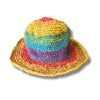 striped natural hemp rainbow sun hat