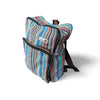 blue striped colourful cotton rucksack