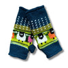 colourful sheep design knitted wool wrist warmer gloves