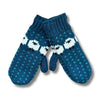 teal green knitted wool sheep mittens