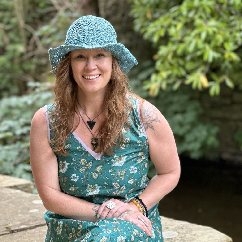 turquoise hemp summer hat