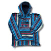 turquoise & navy baja cotton hooded top