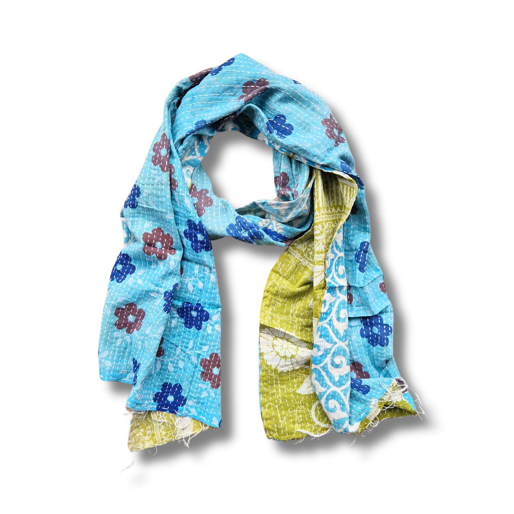 vintage Indian Kantha cotton scarf