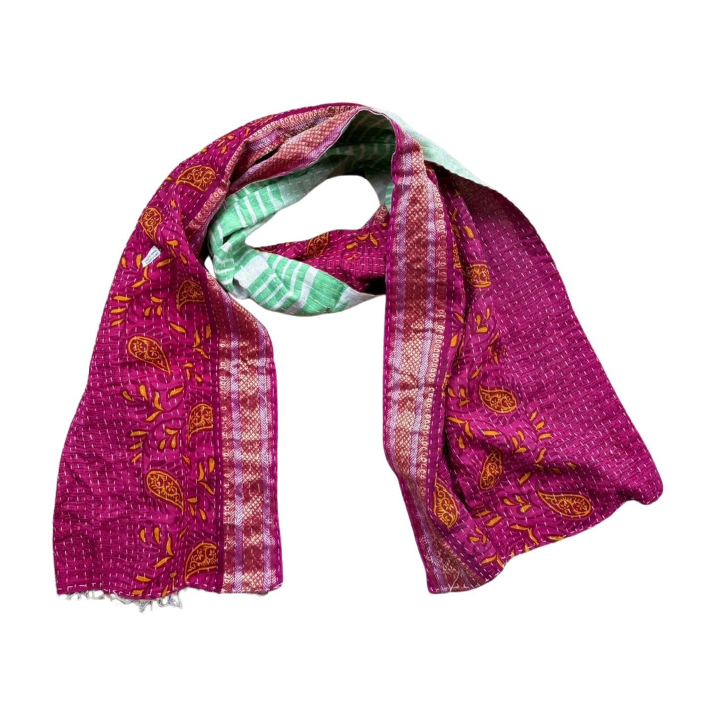 Vintage Kantha Stitch Indian Cotton Scarf – From The Source