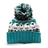Aqua blue sheep design wool bobble hat