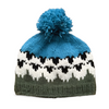 sky blue flock of sheep wool bobble hat