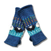 teal multi wool sheep wrist warmers