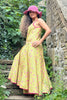yellow floral hand printed dress