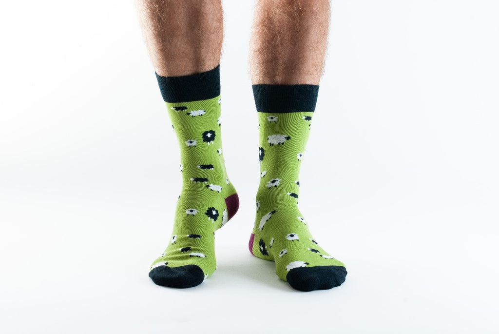 Men's Green Sheep Bamboo Socks