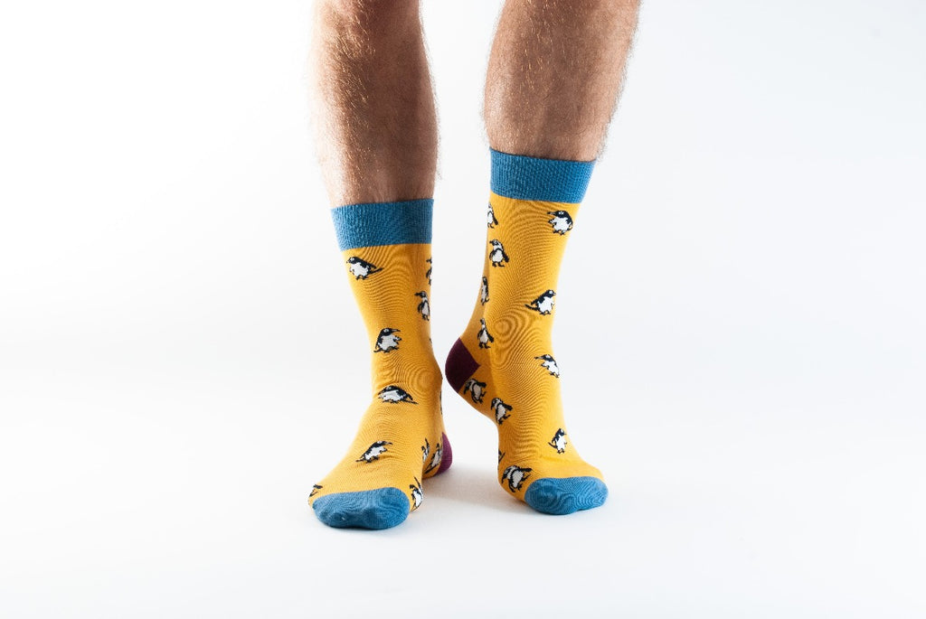 Men's Gold Penguin Bamboo Socks