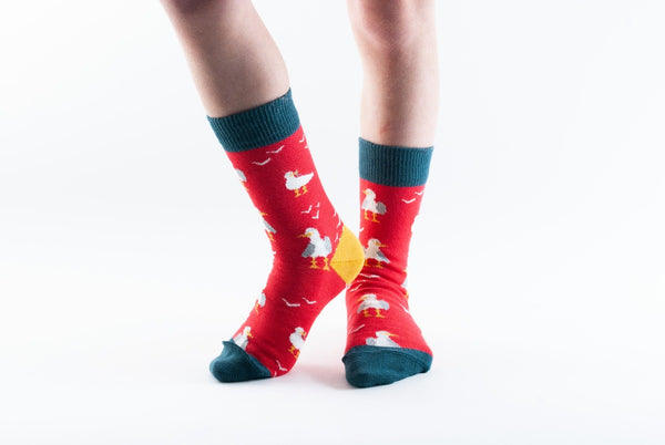 Children's Red Seagull Bamboo Socks