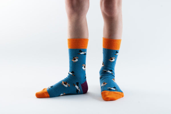 Children's Blue Puffins Bamboo Socks