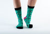 Women's Green Dogs Bamboo Socks