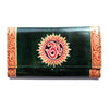 fair trade india om symbol purse in forest green