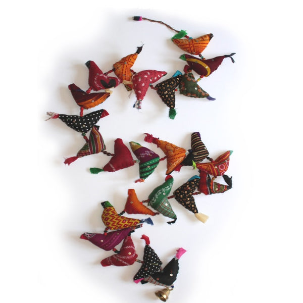 large string of hanging birds decoration made in india