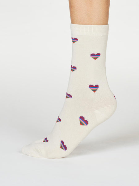 Cretia Heart Stripe Bamboo Organic Cotton Socks